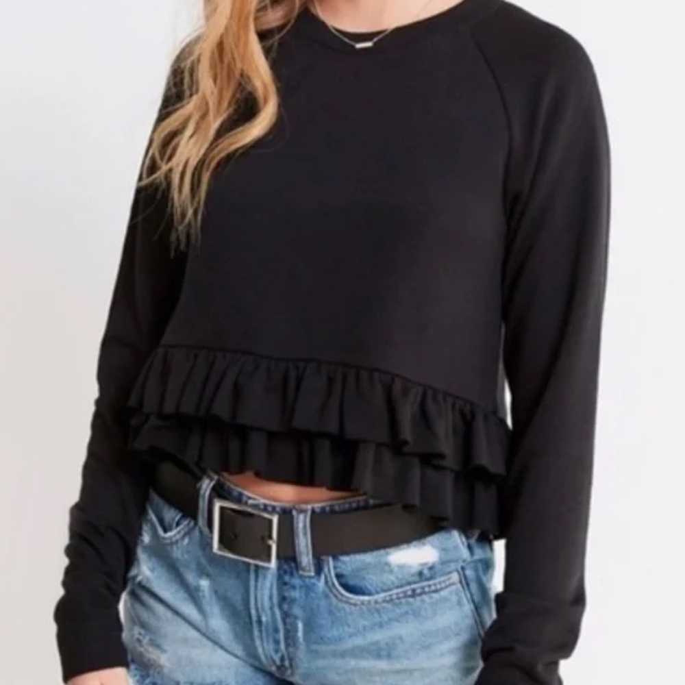 Truly Madly Deeply Ruffle Hem Sweatshirt – Size M excellent condition